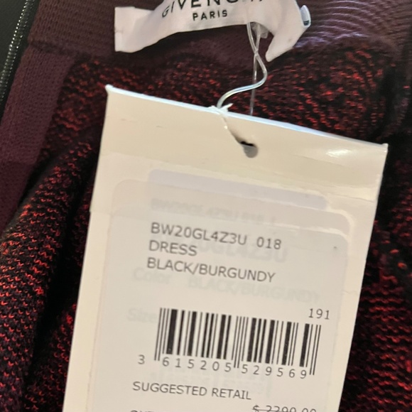 GIVENCHY NWT 2290.  Black Burgundy Leopard Print Dress Small - Picture 7 of 7